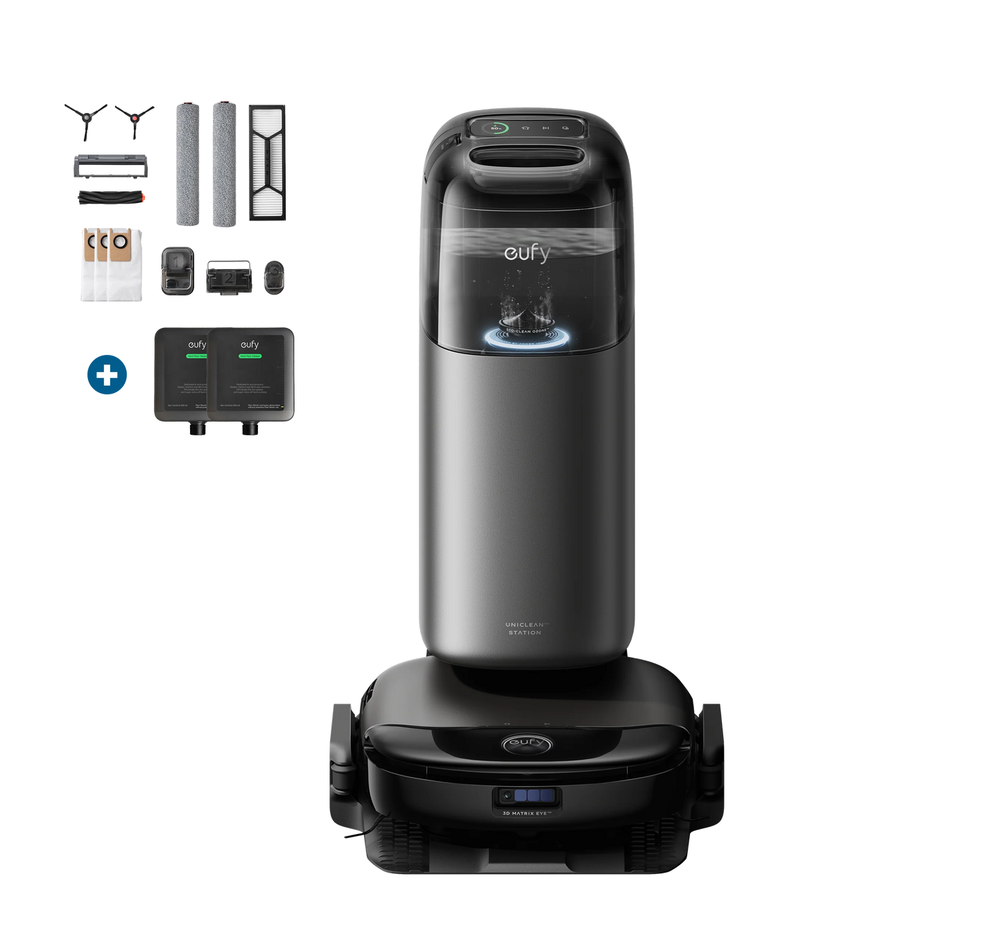 eufy Robot Vacuum Omni S1 Pro + Bộ phụ kiện + Nước lau sàn cứng cho S1 Pro